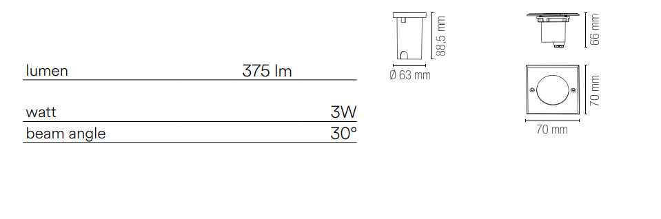 Corpul de iluminat tip segnapasso, încastrabil, pătrat, rezistent la călcare, din oțel inoxidabil, IP67, lumină naturală/caldă, diverse dimensiuni WALK